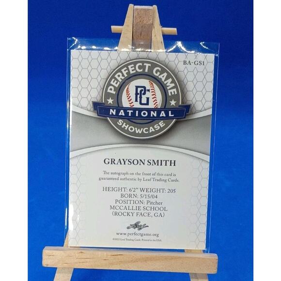 2022 Leaf Perfect Game Nat Showcase - Autograph Grayson Smith #BA-GS1 SSP 02/10 - Picture 5 of 6